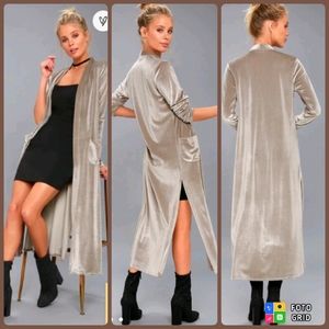 On The Road Erica Taupe Velvet Duster